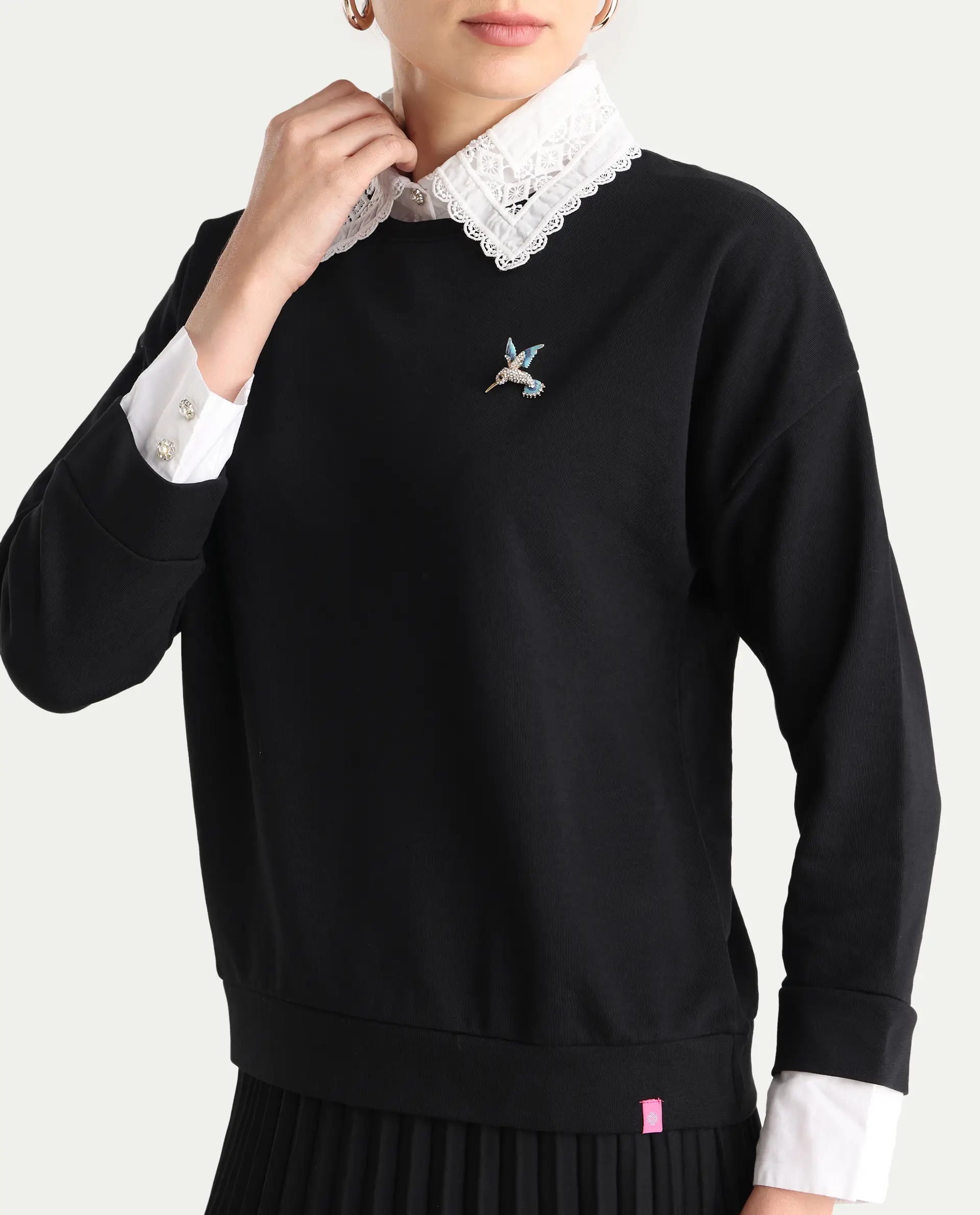 Rareism Women Amour Black Solid Full Sleeves Top - Image 5