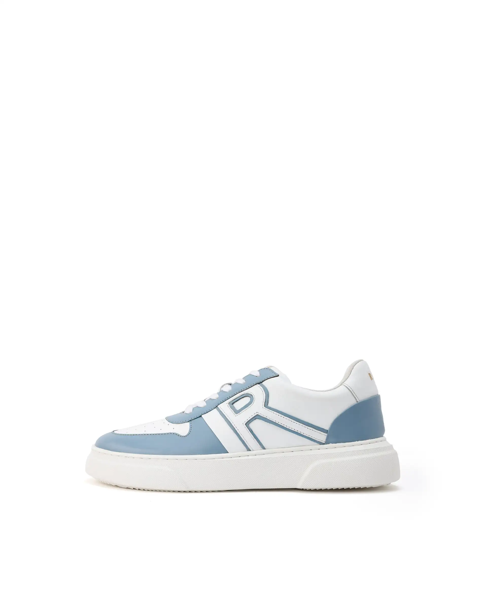 Rare Rabbit Mens Cygnus Pro White Genuine Leather Dual Tone Low-Top Lace-Up Sneaker Shoe