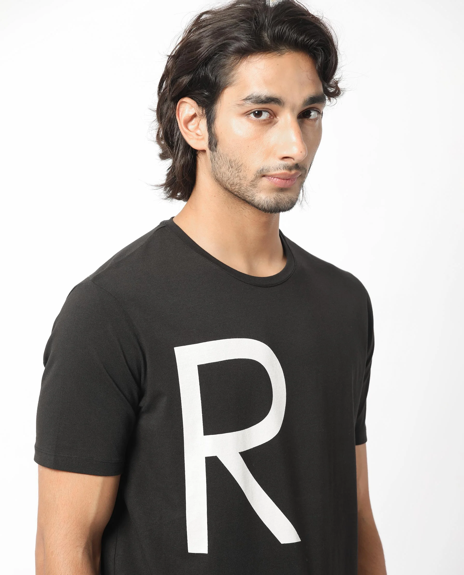 Rare Rabbit Men's Drover Black Cotton Graphic Print Slim Fit Half Sleeve Crew Neck T-Shirt - Image 10