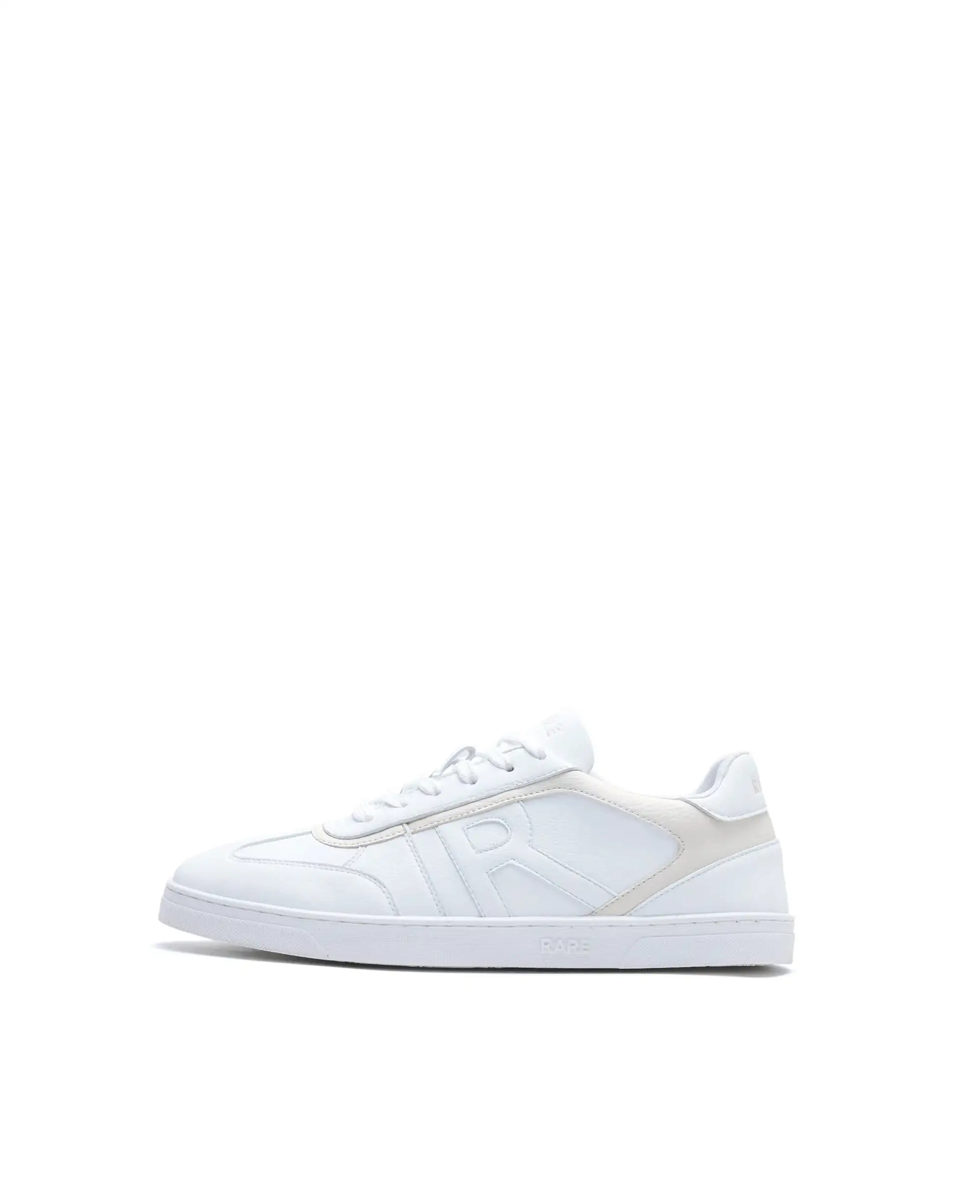 Rare Rabbit Men's Dual White Micro Leather Sneaker