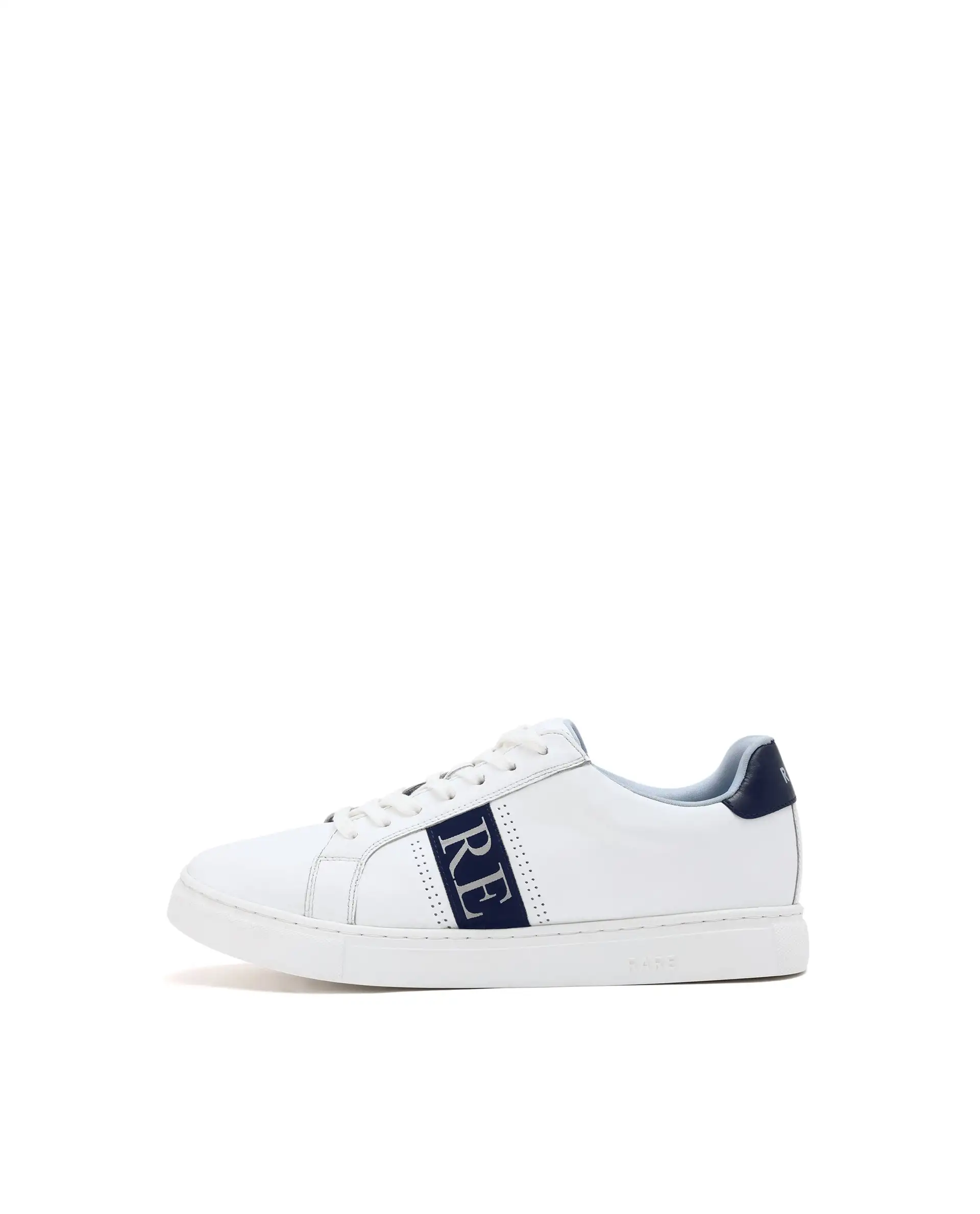 Rare Rabbit Men's Galileo Blue Round Toe Statement Branding Smart Casual Sneaker Shoes