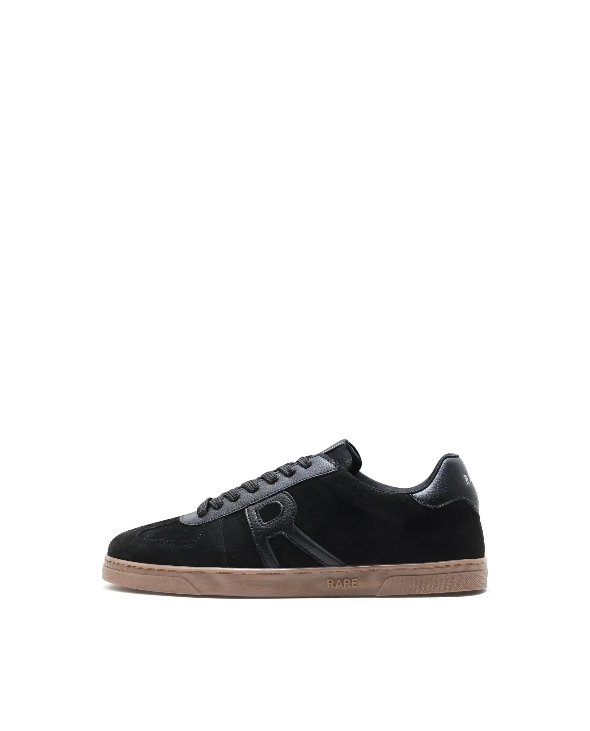 Rare Rabbit Men's Greg Light Black Lace-Up Closure Suede Sneaker