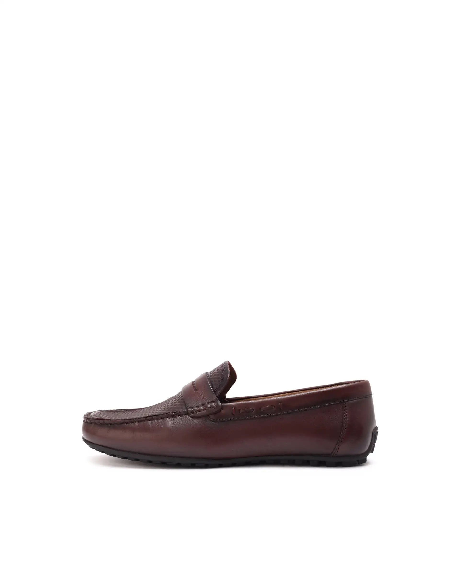 Rare Rabbit Men's Honey Burgundy Slip-On 3D Plated Genuine Leather Driver Moccasin - Image 8