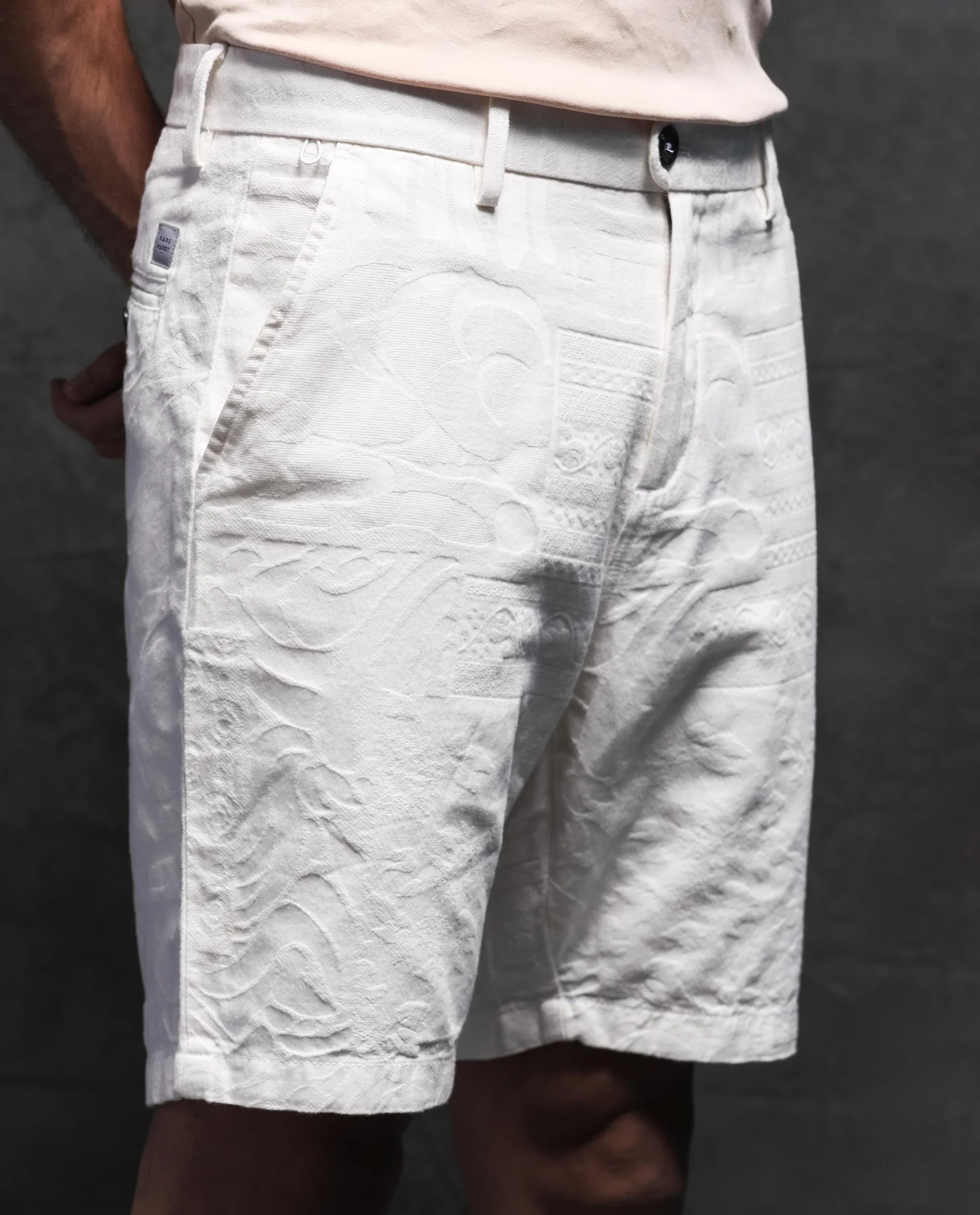 Rare Rabbit Men's Jaky White Regular Fit Shorts