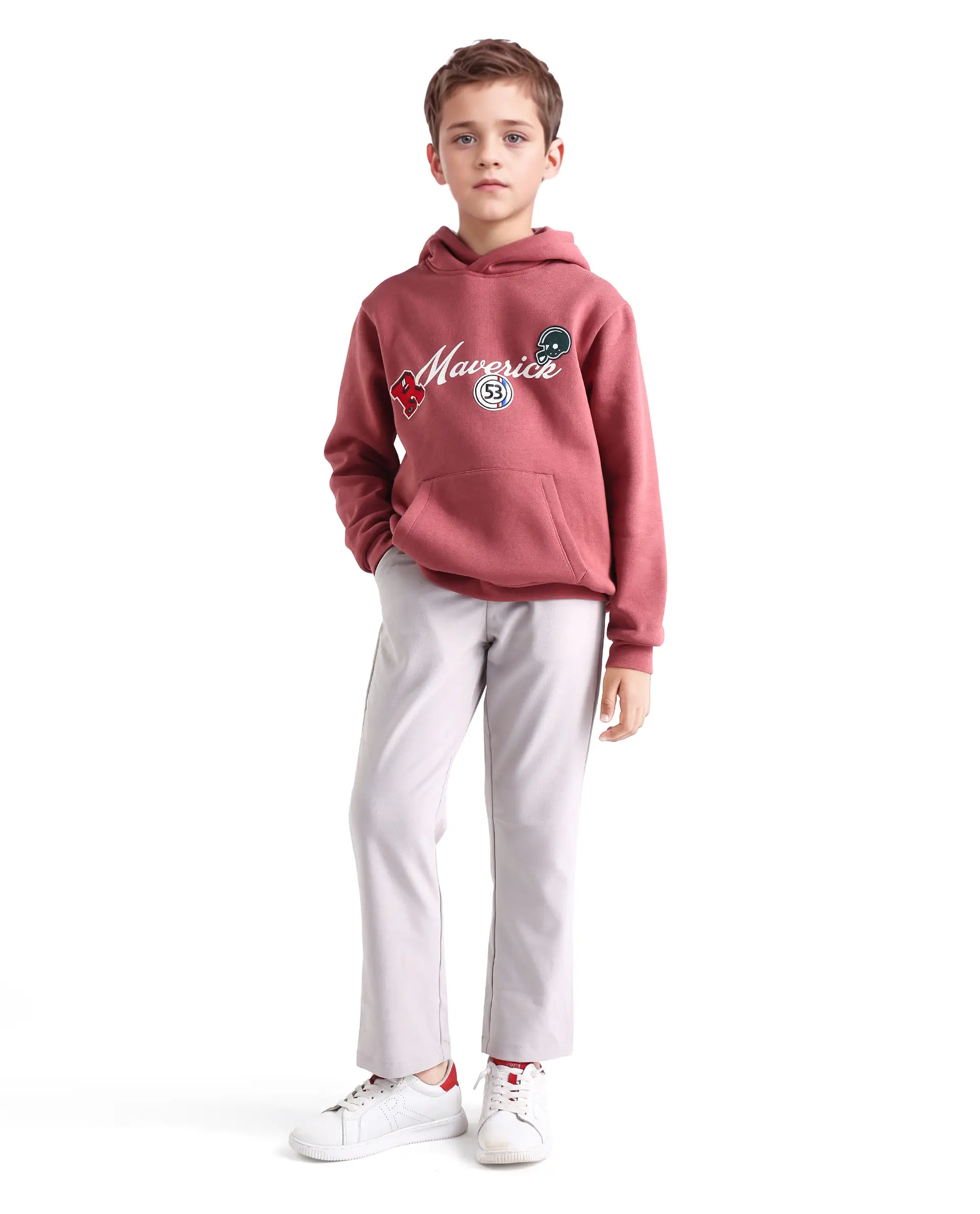 Rare Ones Kids Trove Light Beige Polyester Blend Regular Fit Solid Trouser