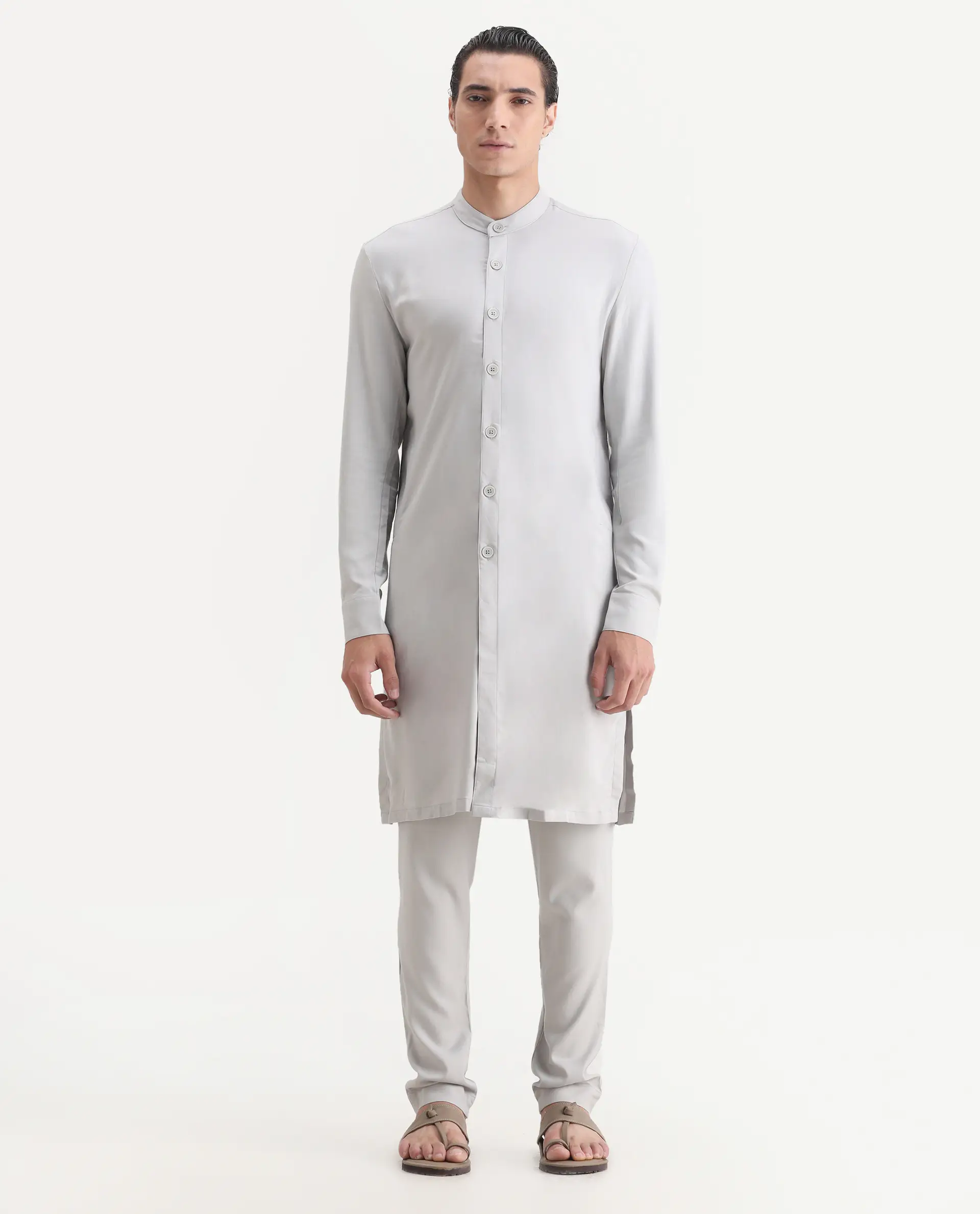 Rare Rabbit Men's Lasmosp Light Grey Pajama