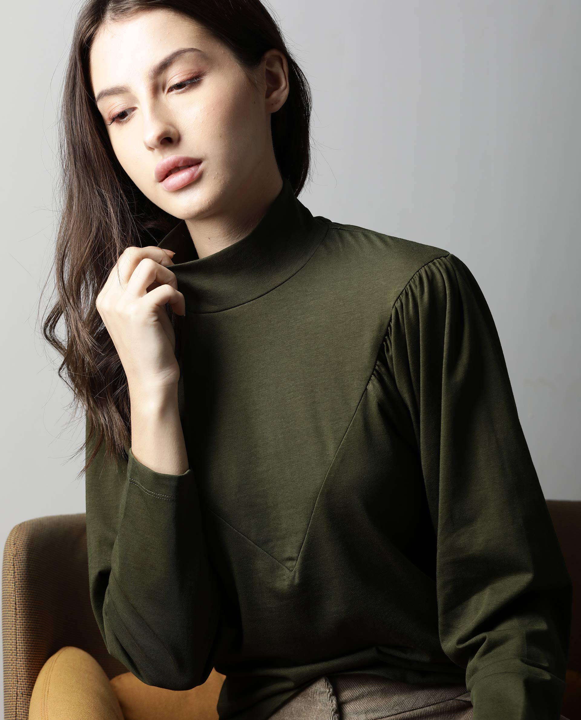 Rareism Women Lothy Green T-Shirt Full Sleeves - Image 4