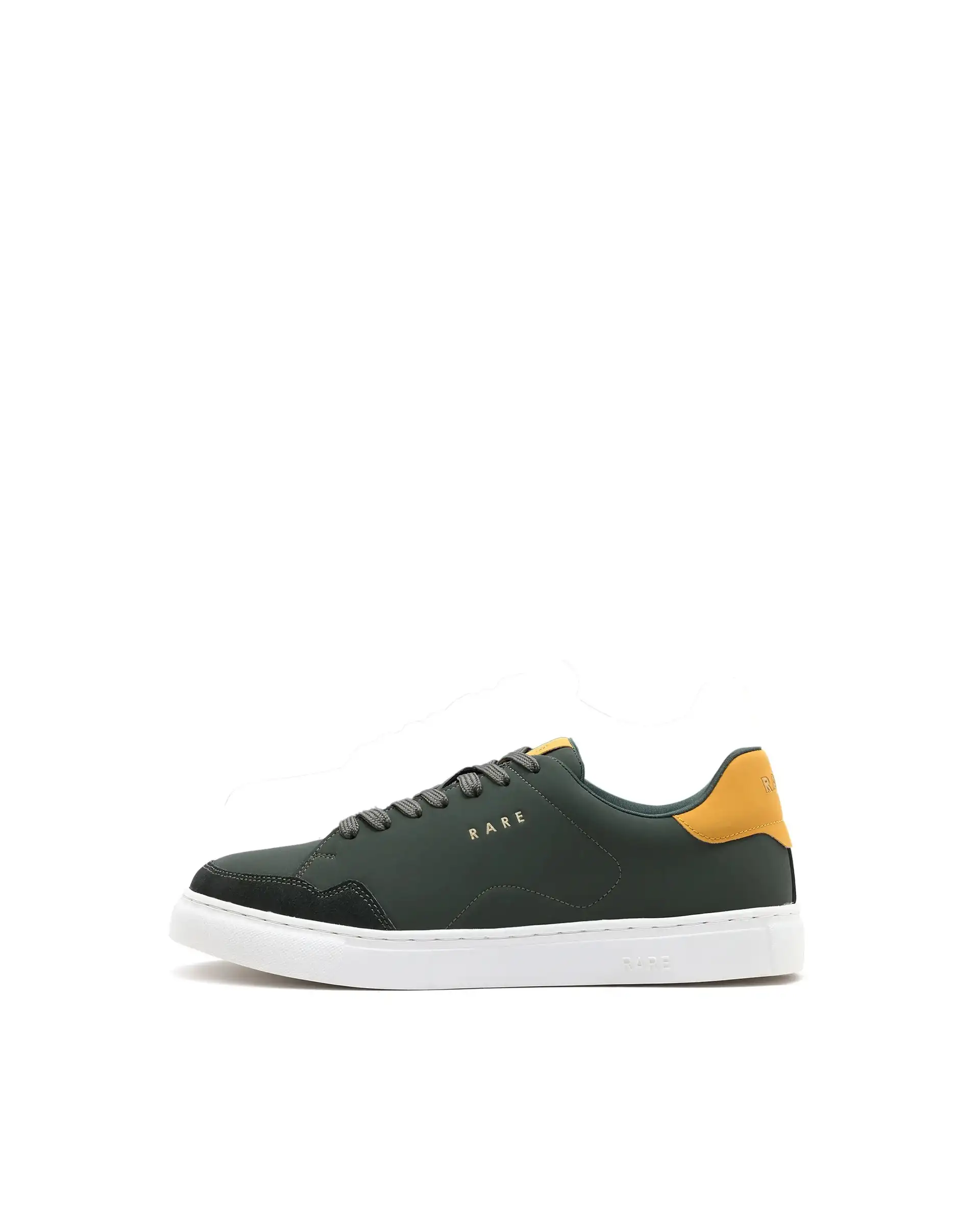 Rare Rabbit Men's Mawi Olive Micro Fiber Causal Sneaker