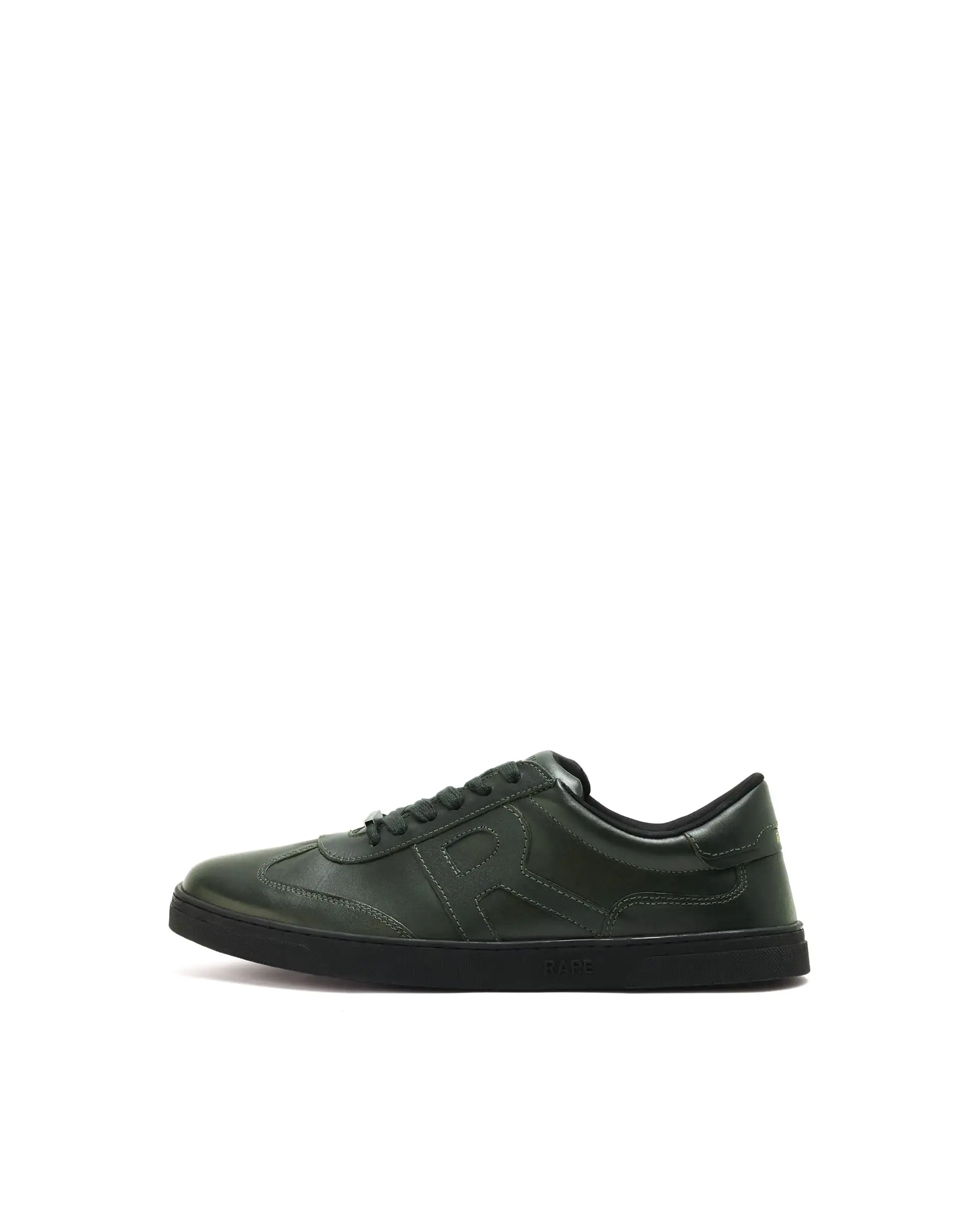 Rare Rabbit Mens Merc Dark Green Round Toe Genuine Leather Lace Up Low Top Sneaker Shoes - Image 8