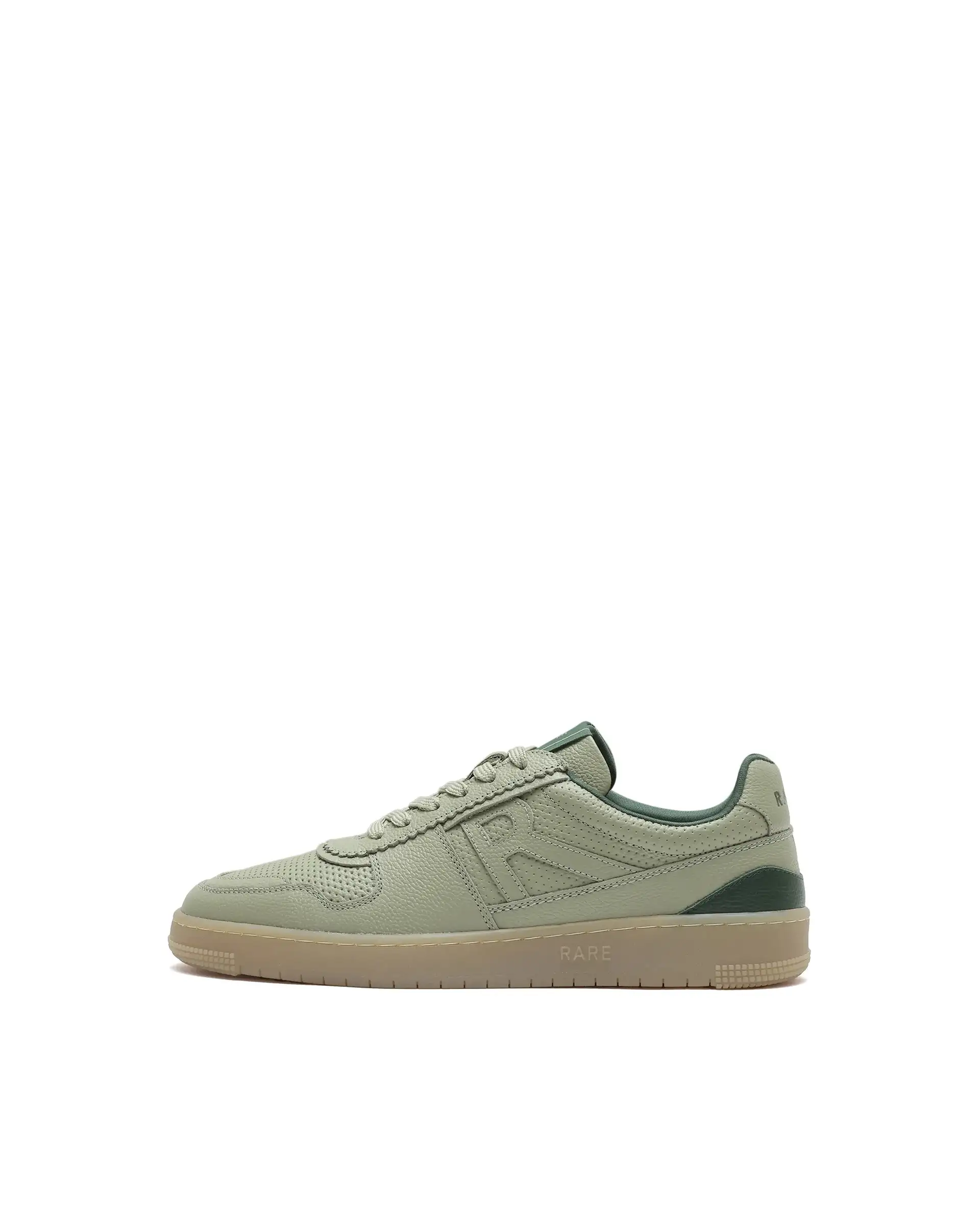 Rare Rabbit Mens Neva Sage Genuine Leather Lace-Up Closure Low -Top Dual Tone Sneaker