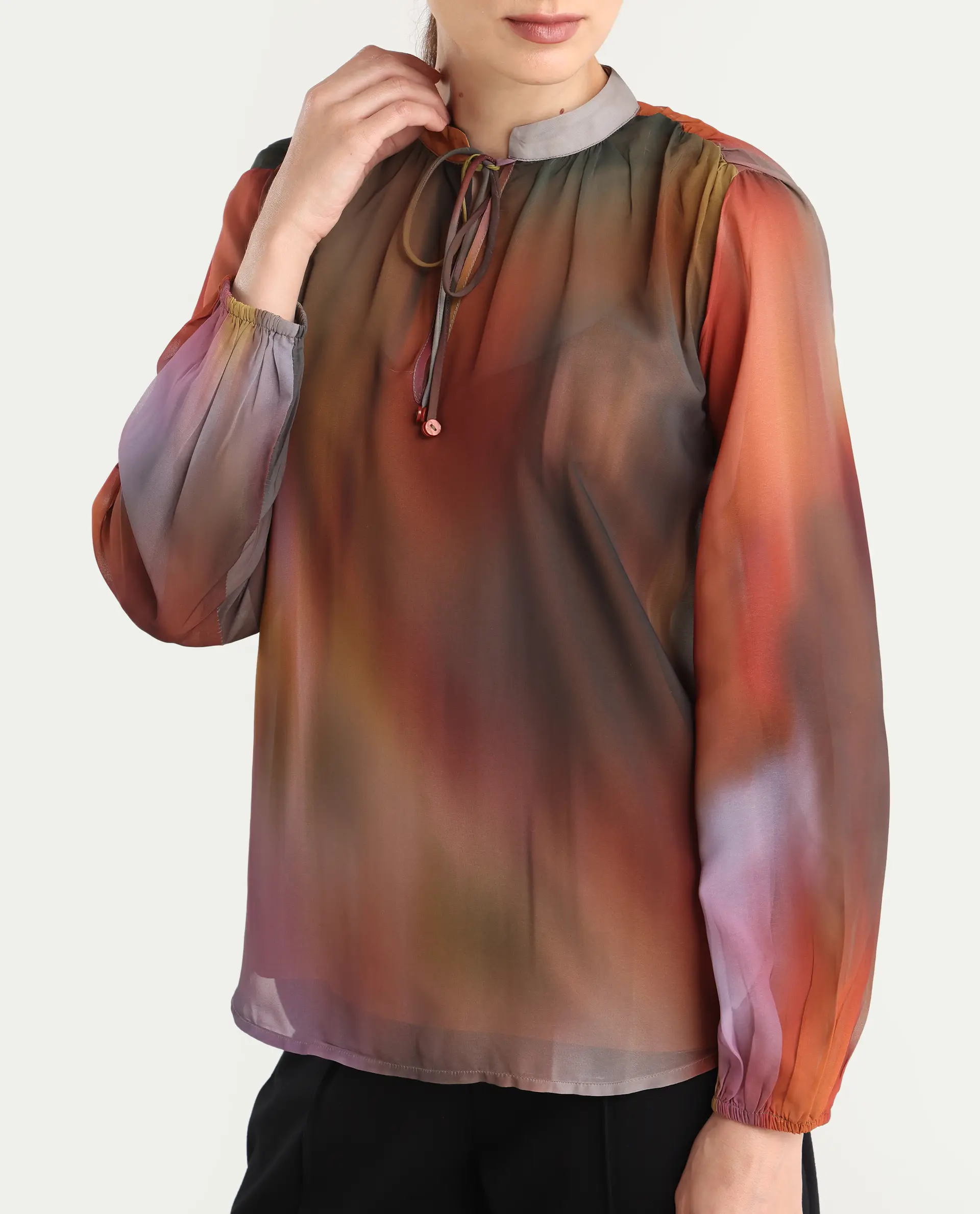 Rareism Women Nucos Multi Round Neck Pull On Closure Relaxed Fit Printed Top - Image 5