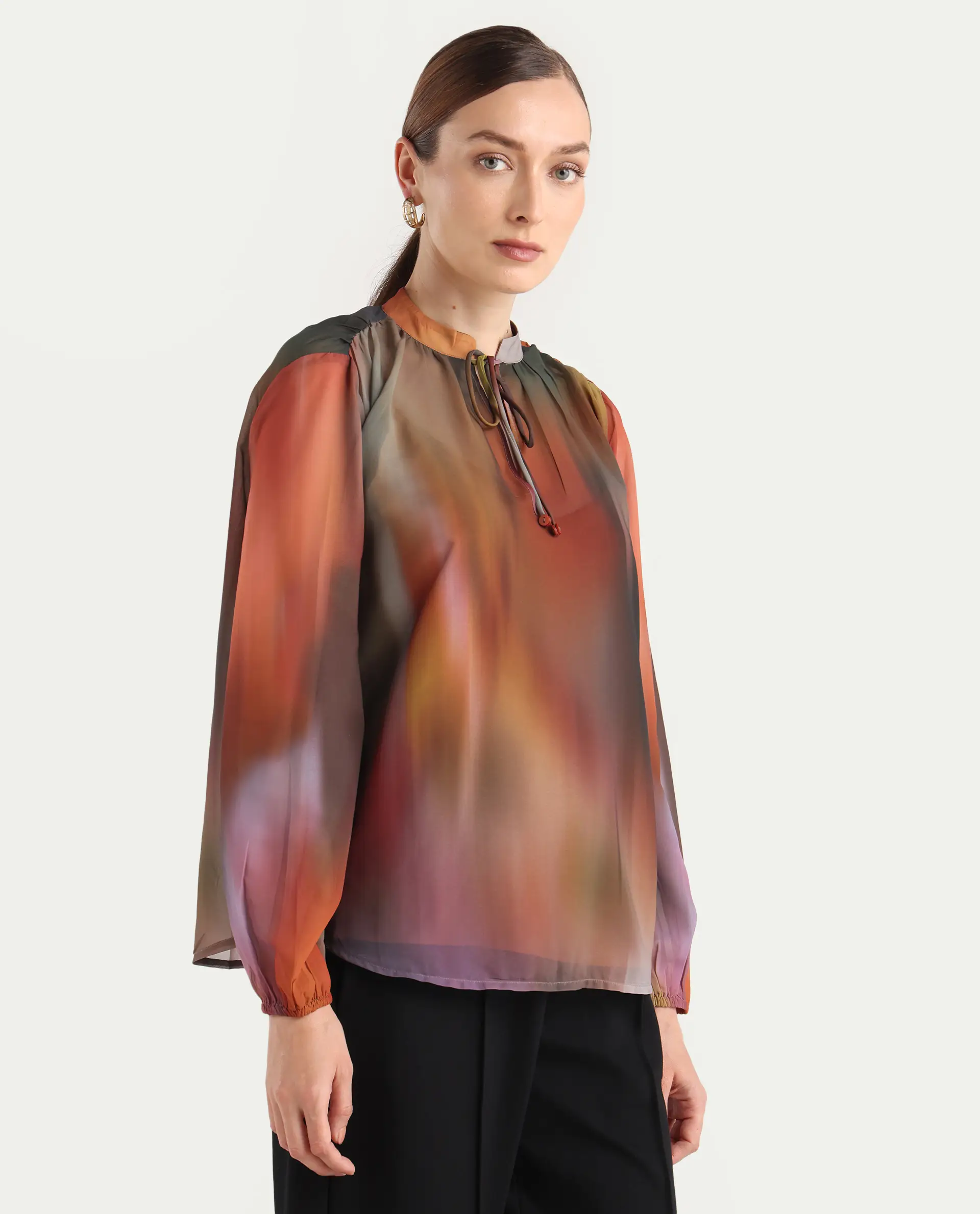 Rareism Women Nucos Multi Round Neck Pull On Closure Relaxed Fit Printed Top - Image 7