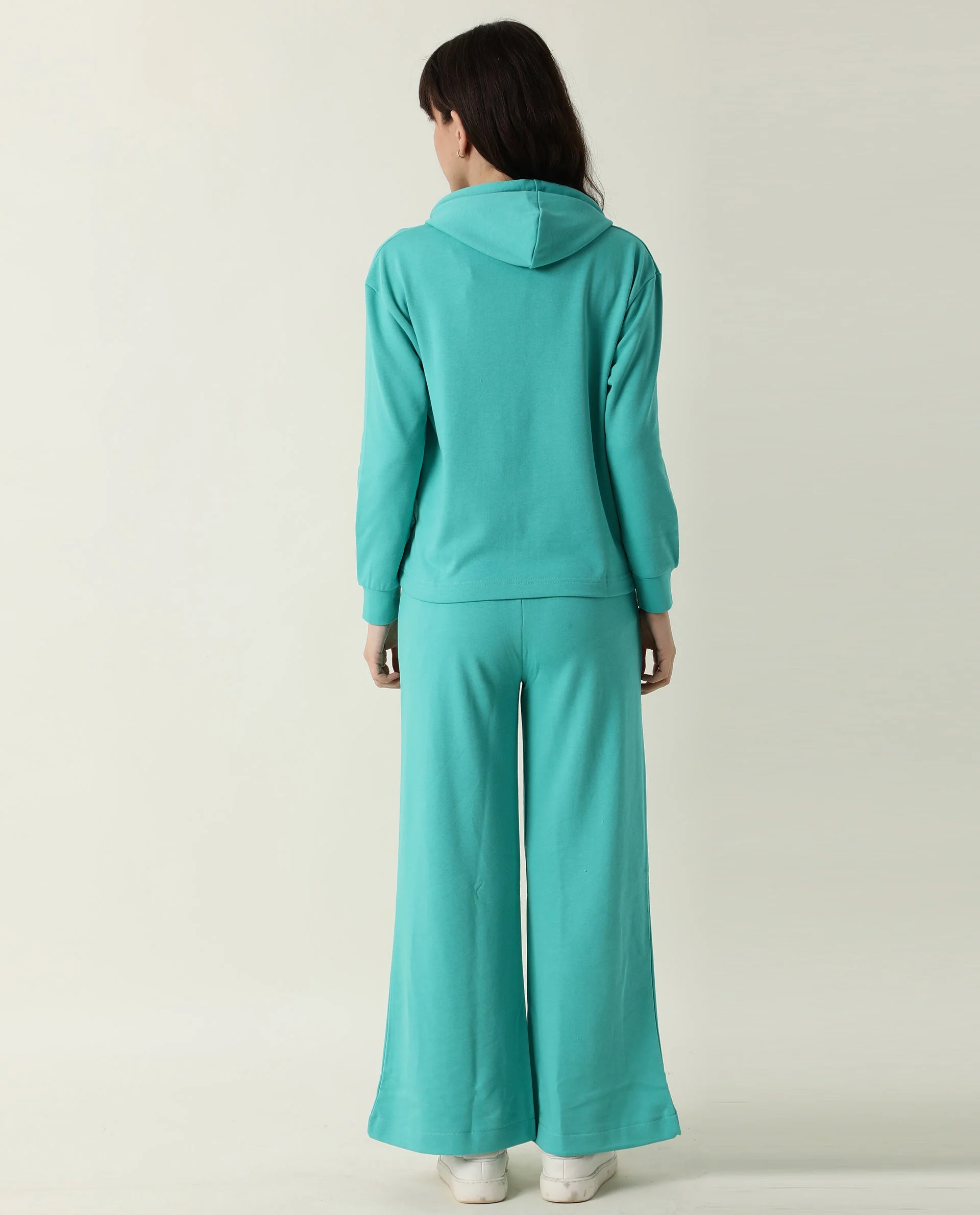 Rareism Women's Pazo-1 Turq Polyester Blend Plain Ankle Length Relaxed Fit Track Pant - Image 13