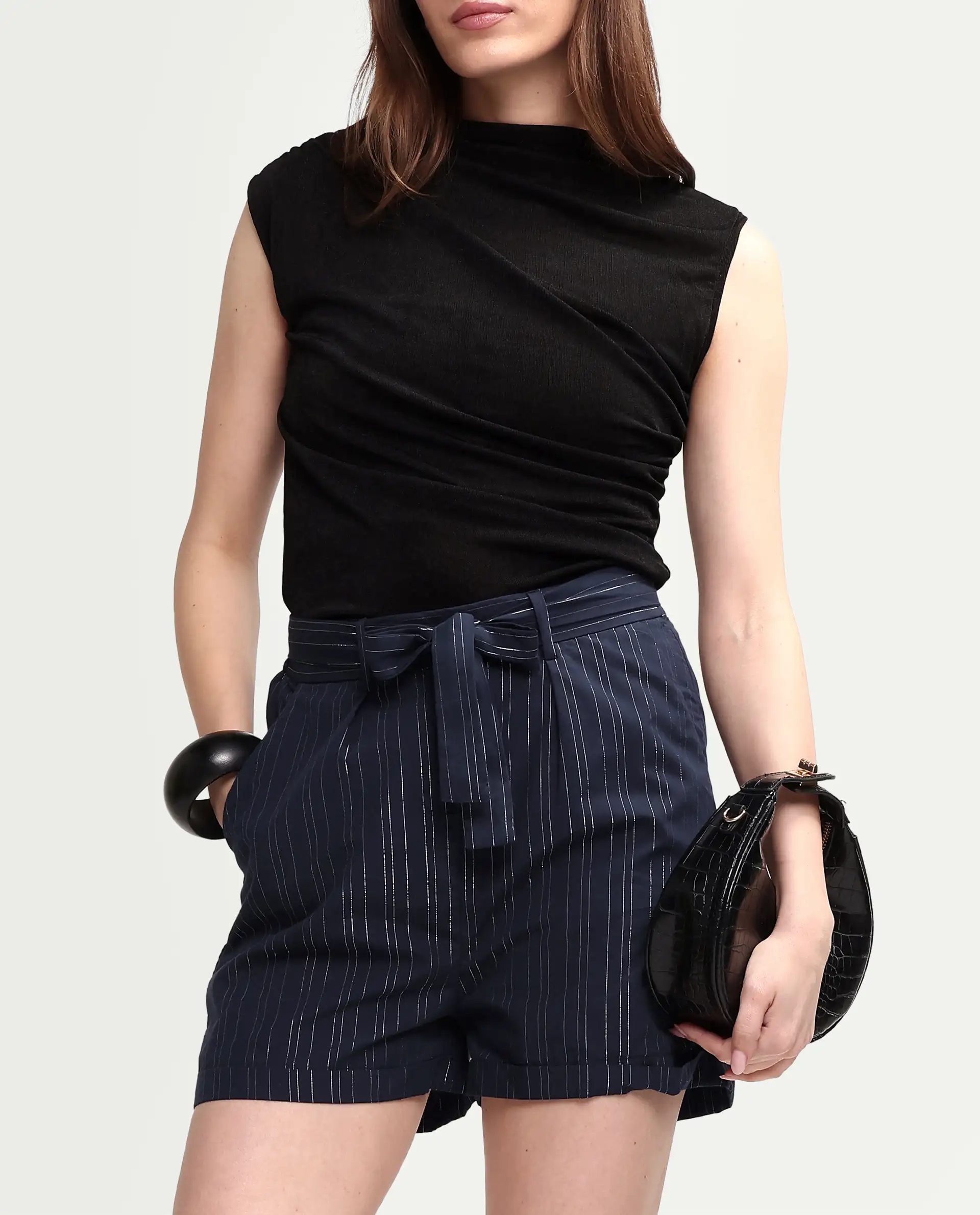 Rareism Women Plot - Shorts Navy Shorts Solid