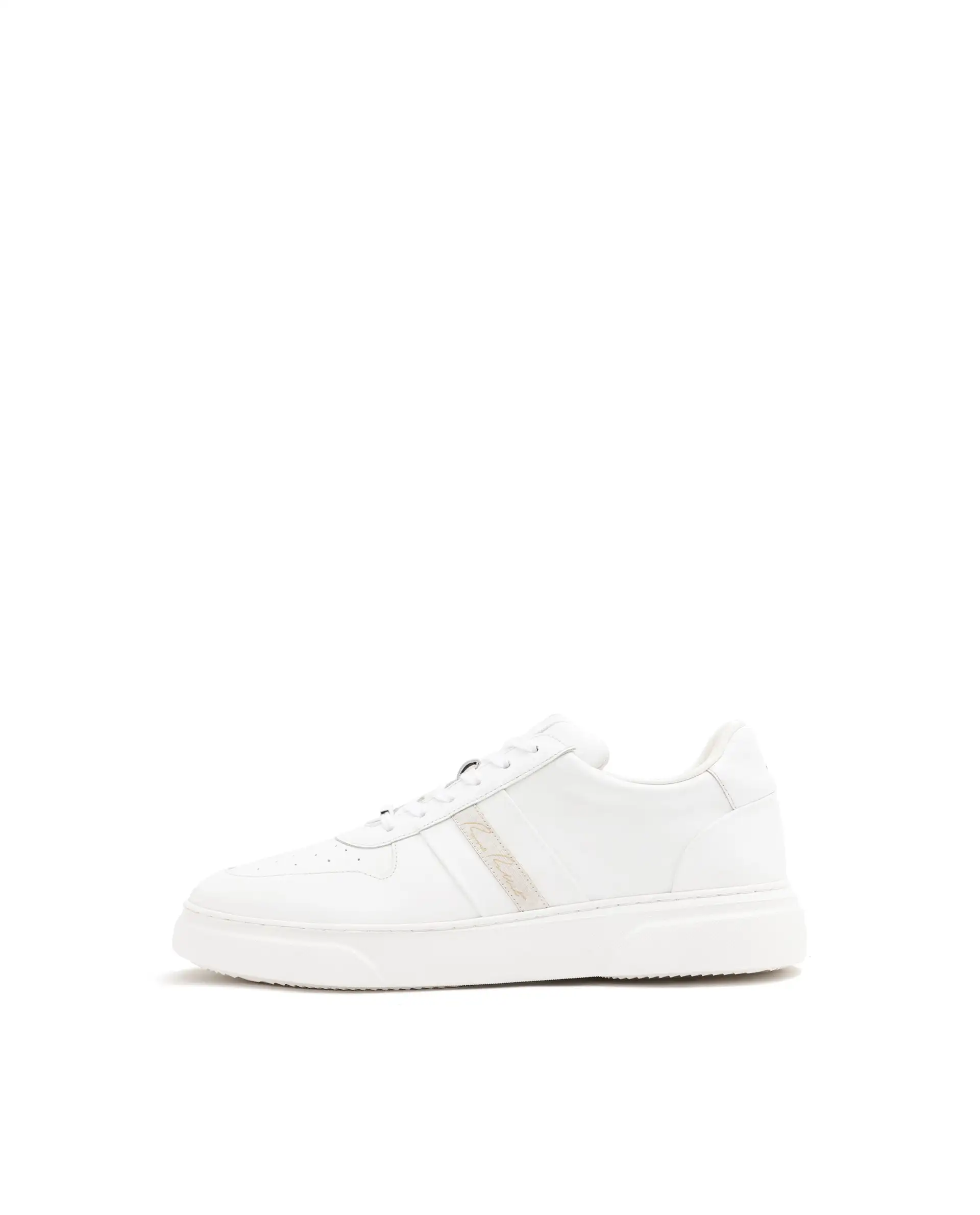 Rare Rabbit Mens Polaris White Round Toe Low Top Lace-Up Sneaker Shoes