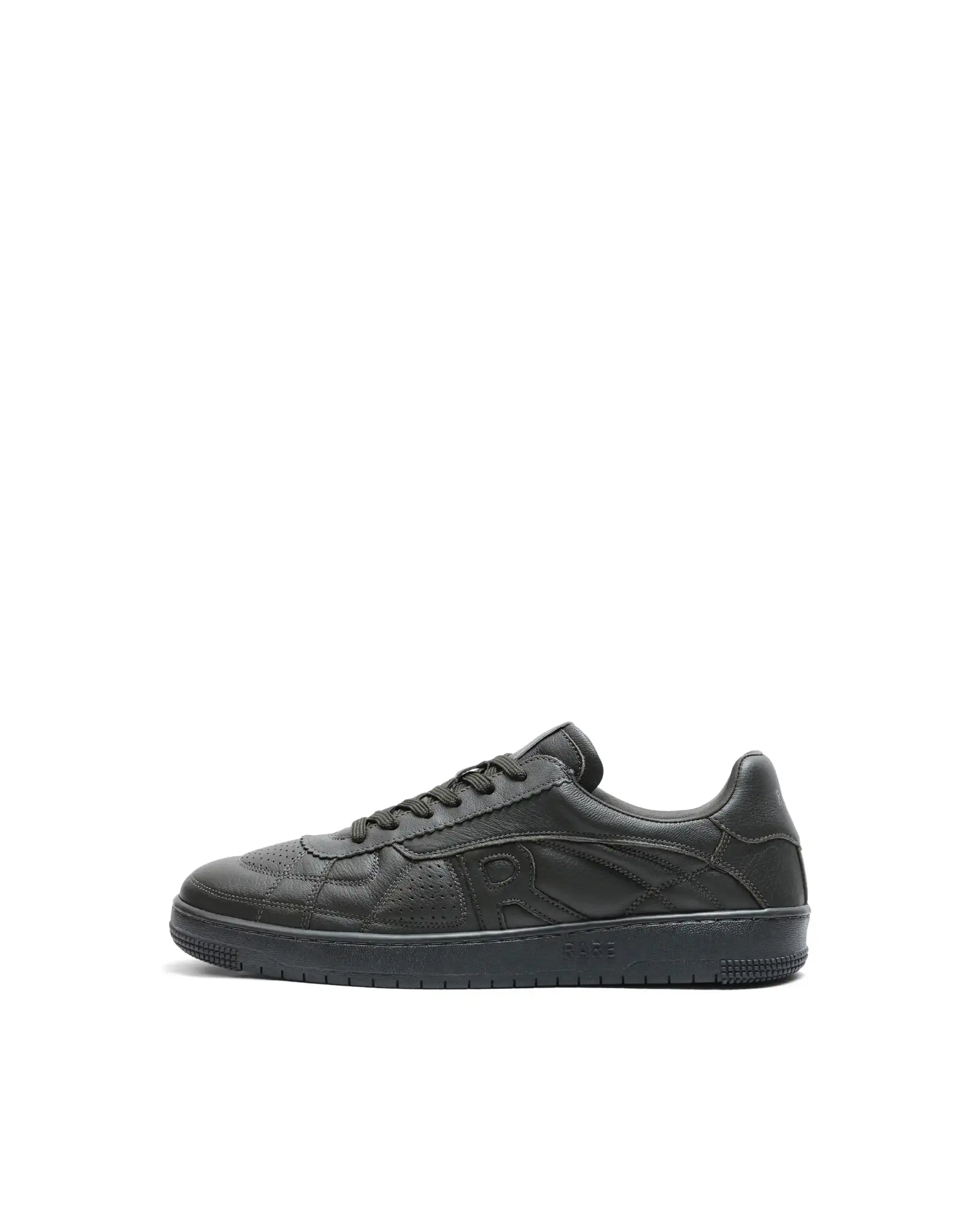 Rare Rabbit Men's Rango Olive Leather Lace-Up Closure Sneaker