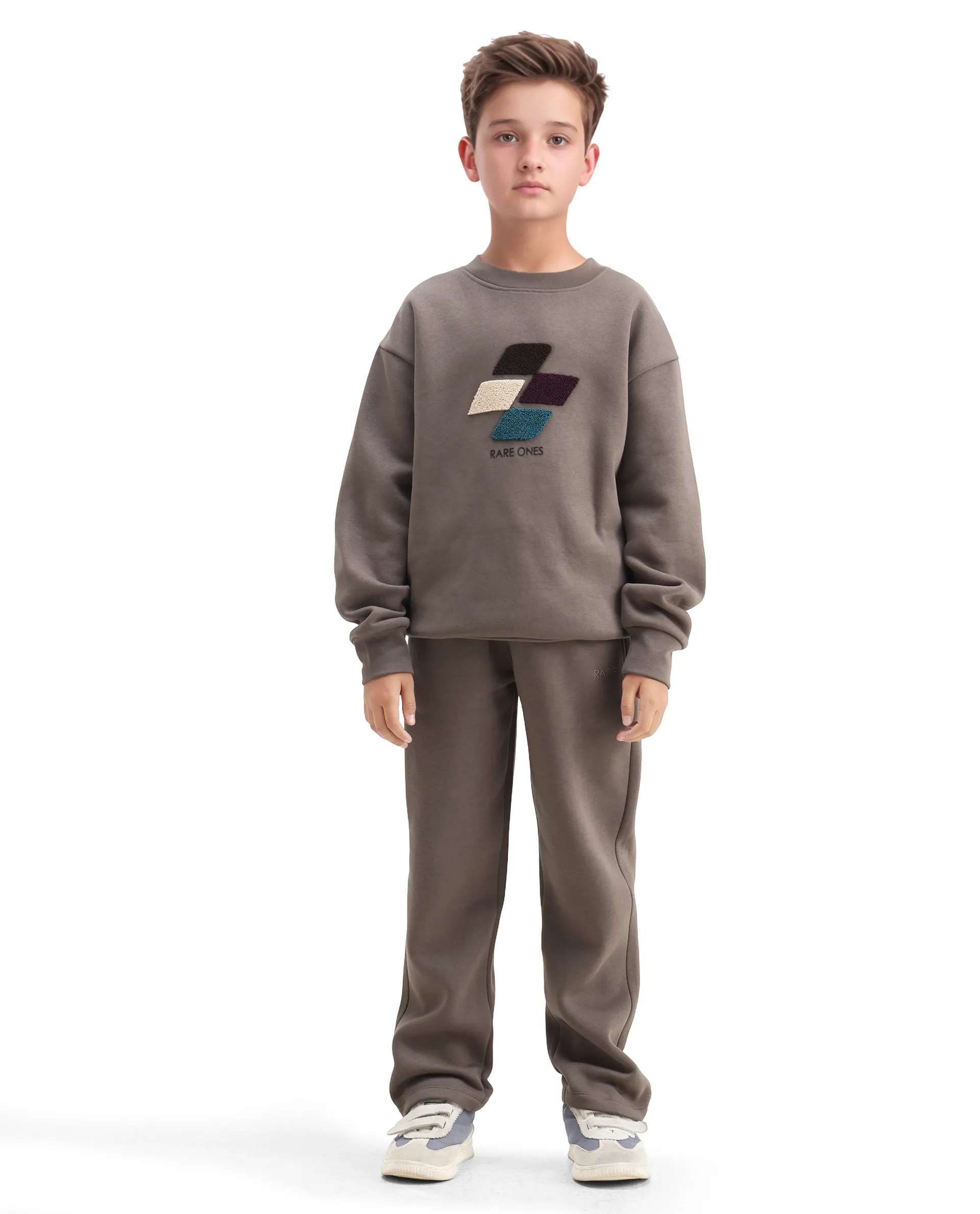Rare Ones Kids Drew-B Light Grey Cotton Blend Regular Fit Trackpant - Image 3
