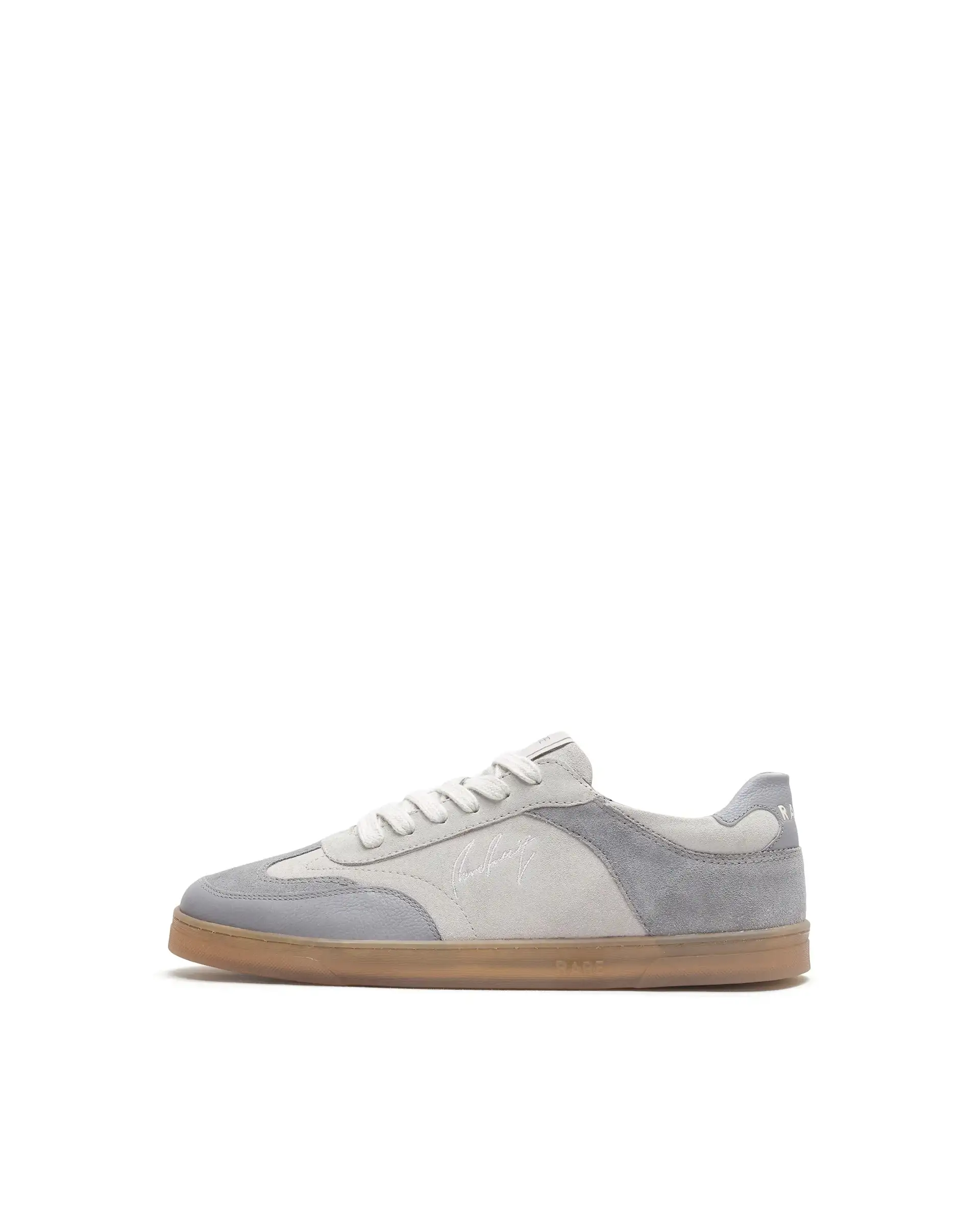Rare Rabbit Men's Rex Grey Leather Lace-Up Closure Sneaker