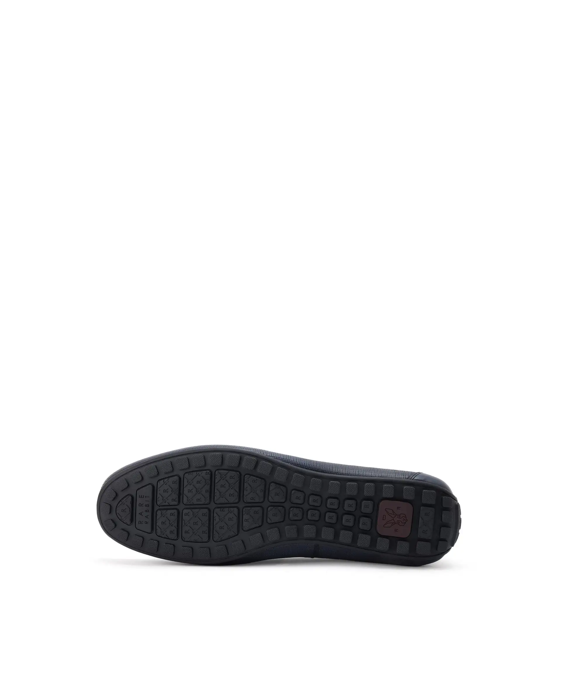Rare Rabbit Men's Saffian Navy Slip-On Textured Genuine Leather Driver Moccasin - Image 7
