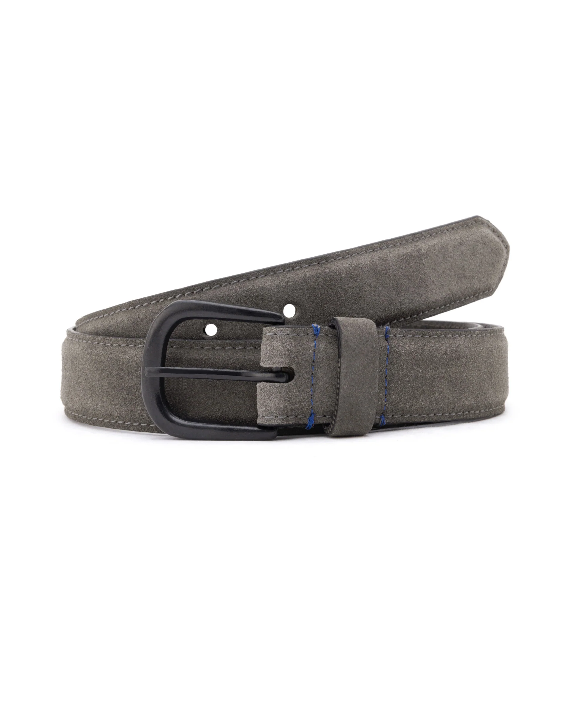 Rare Rabbit Men's Suedo Grey Belt Leather Fabric Solid