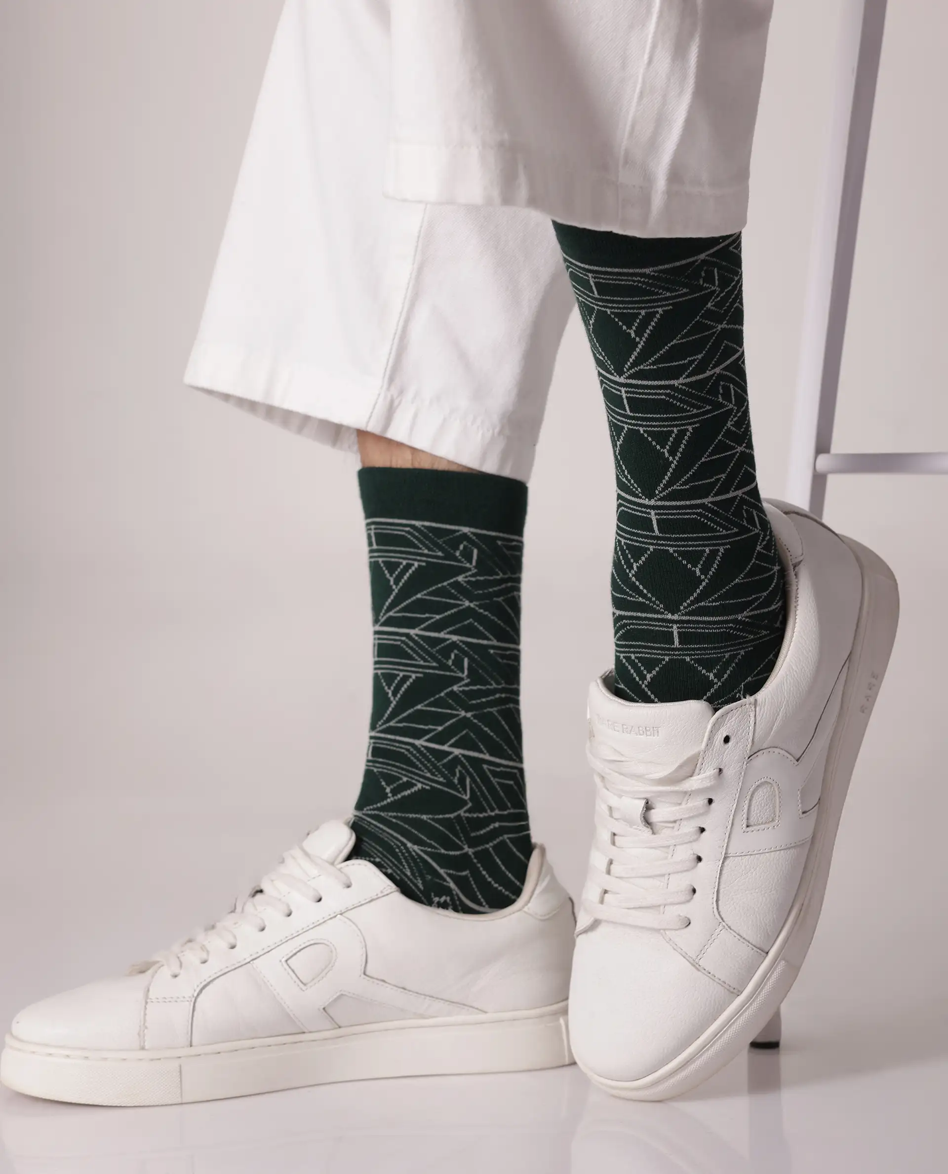 Rare Rabbit Men Sync Green Socks