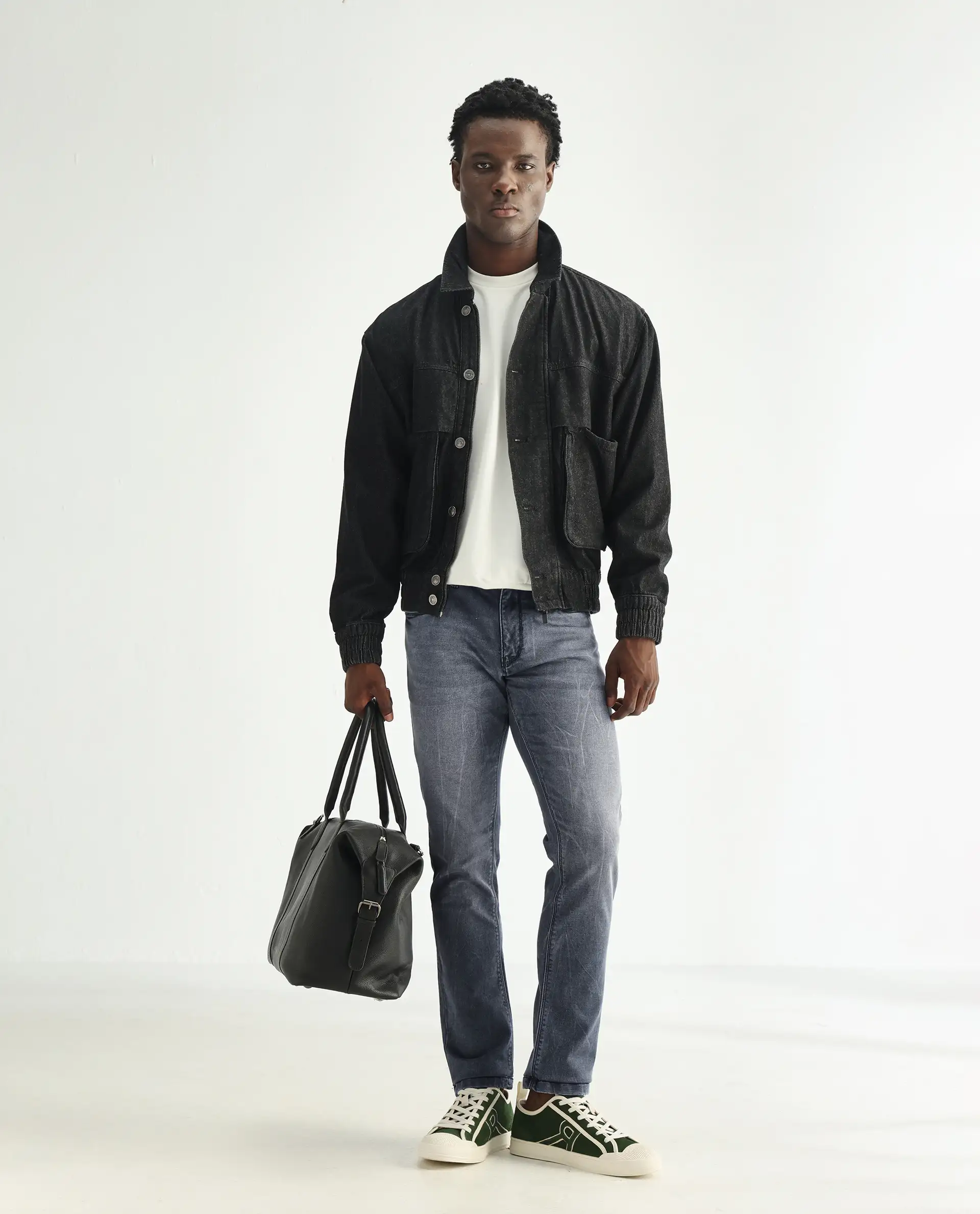 Rare Rabbit Men's Ter Navy Cotton Plain Hawk Slim Fit Jeans