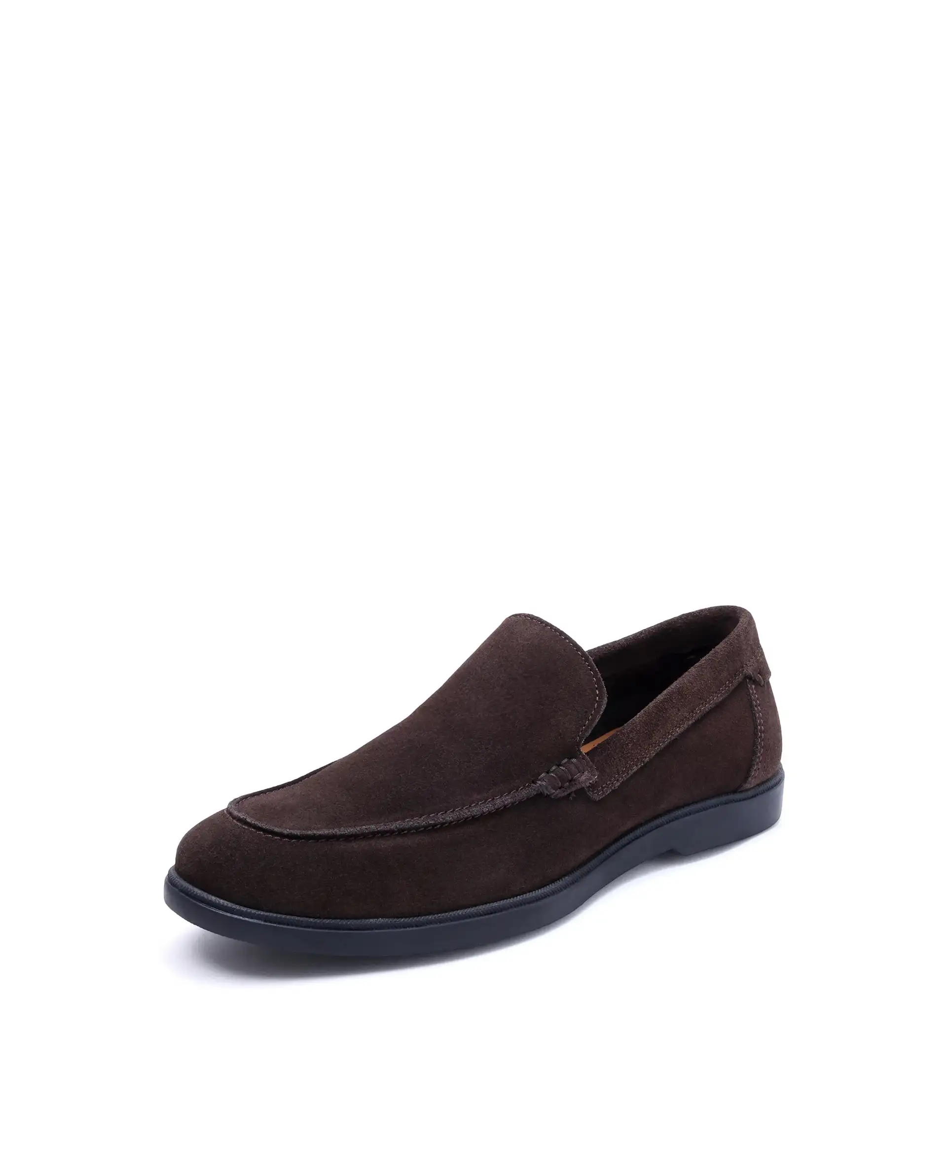 Rare Rabbit Men Velour Coffee Suede Leather Slip-On Closure Loafer