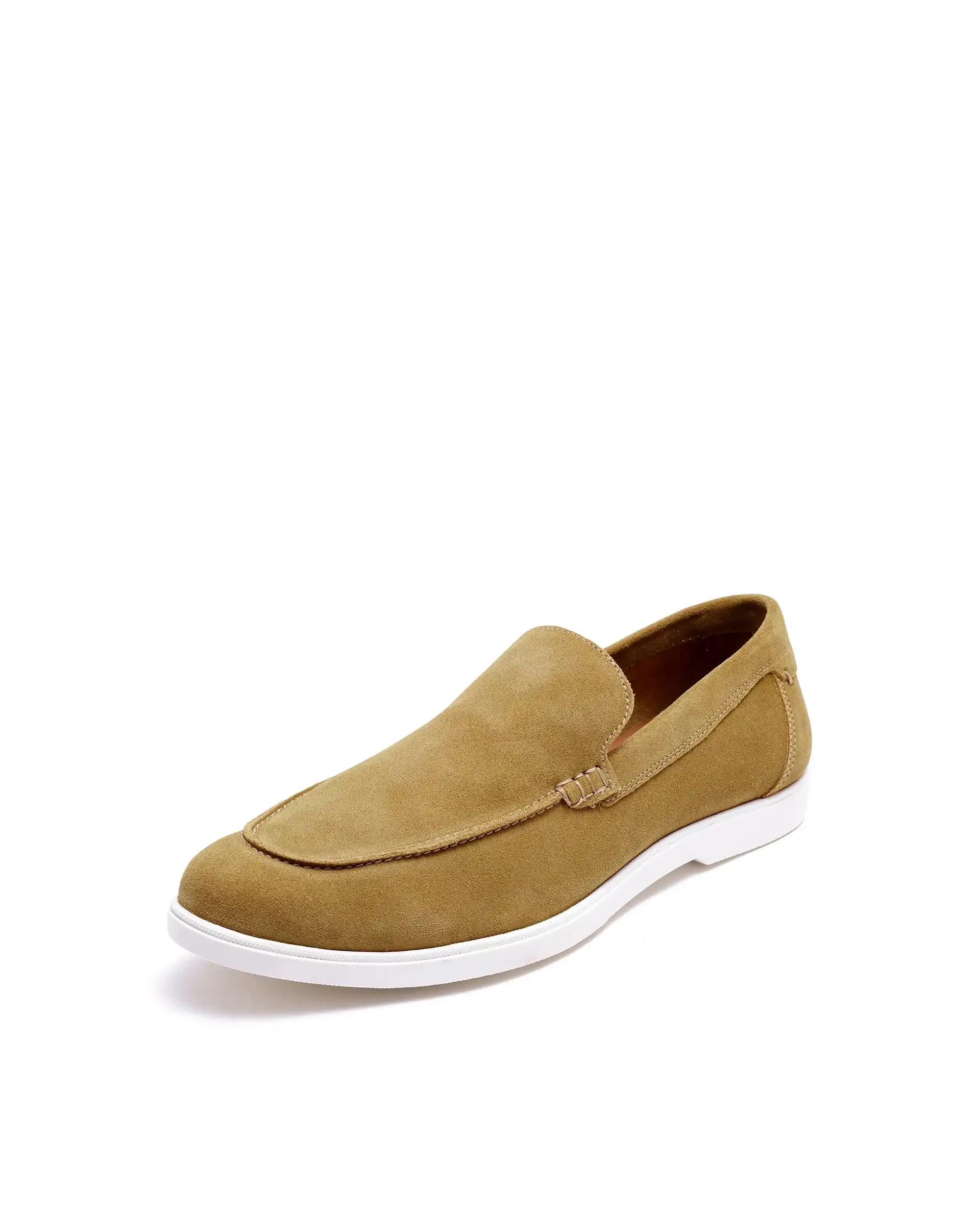 Rare Rabbit Men Velour Mustard Suede Leather Slip-On Closure Loafer