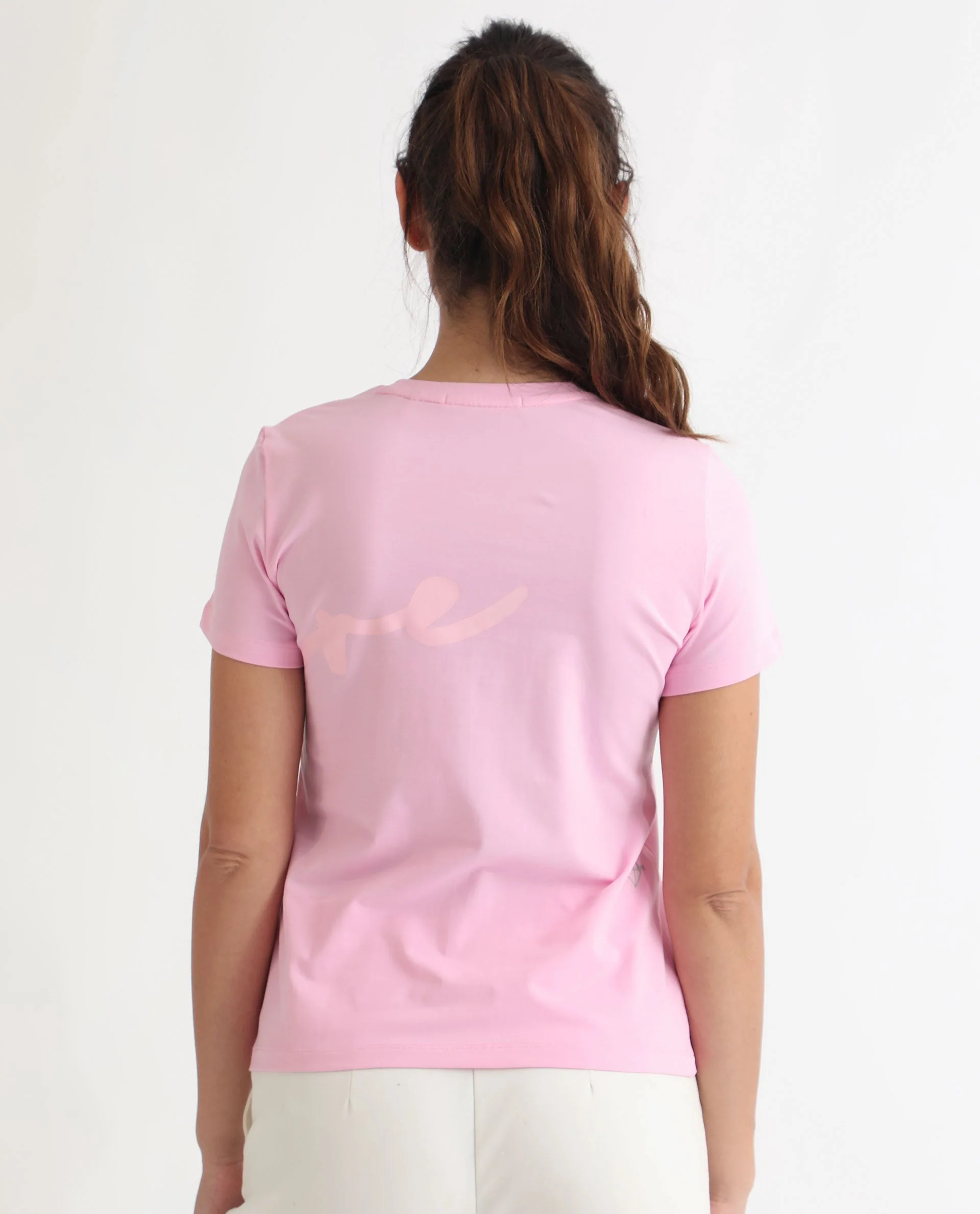 Rareism Women's Vivian Pink Cotton Crew Neck Graphic Print Regular Fit T-Shirt - Image 7