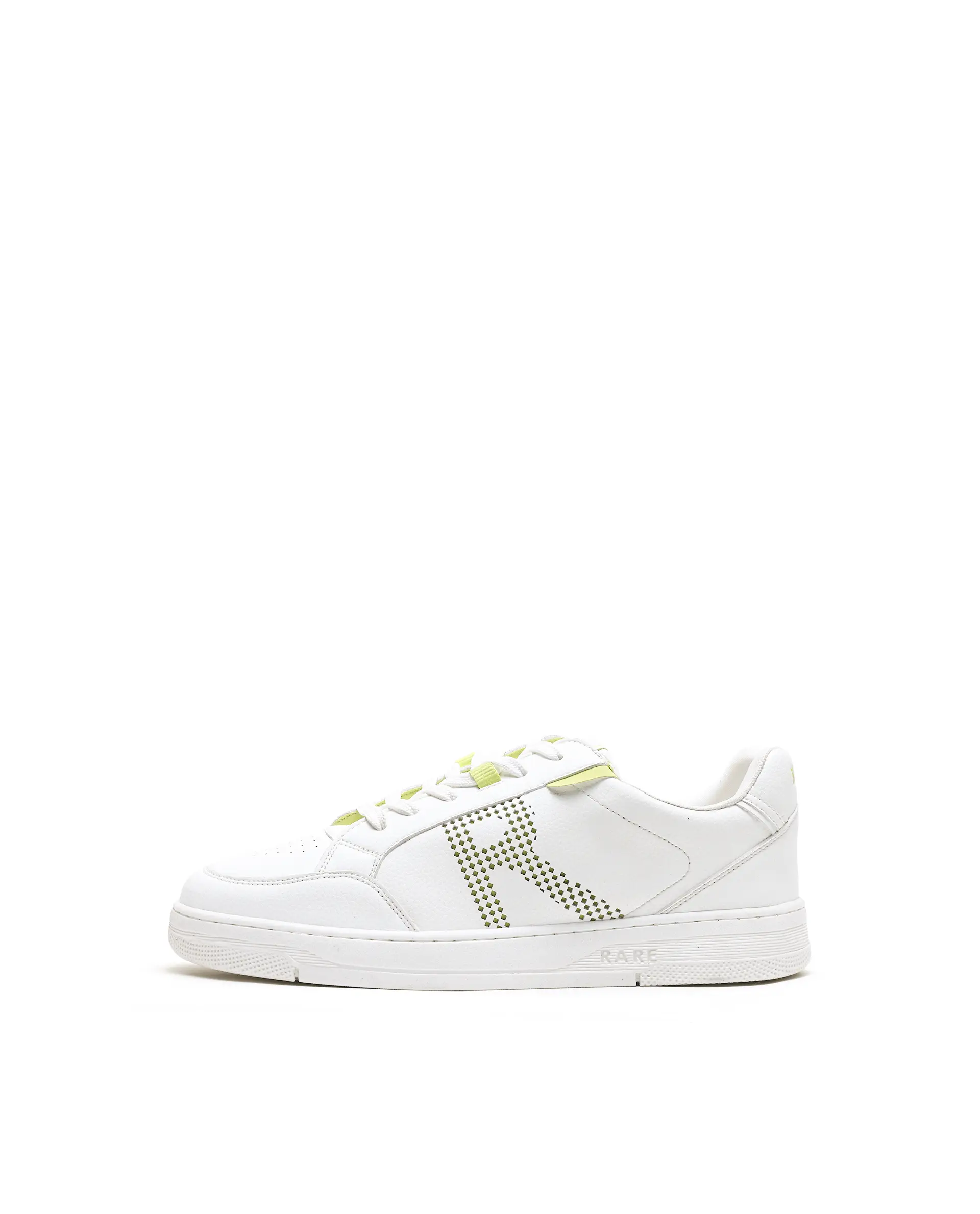Rarez Men's Vorto White Micro Leather Sneaker